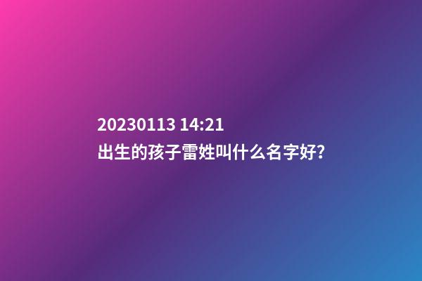 2023.01.13 14:21出生的孩子雷姓叫什么名字好？